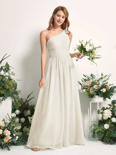 Carlyna Pandora A-Line Ivory Bridesmaid Dress Maxi Sleeveless One Shoulder Dress #color_ivory