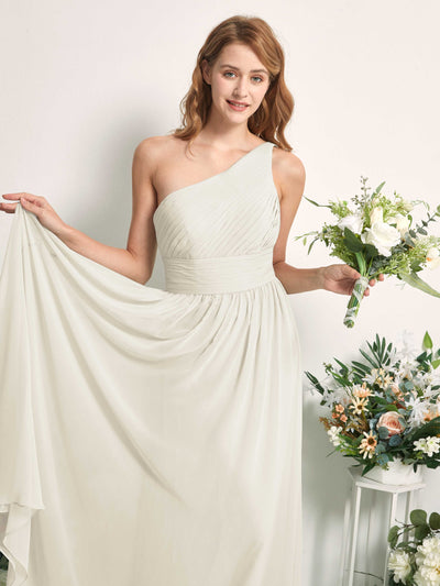 Carlyna Pandora A-Line Ivory Bridesmaid Dress Maxi Sleeveless One Shoulder Dress #color_ivory