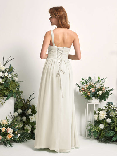 Carlyna Pandora A-Line Ivory Bridesmaid Dress Maxi Sleeveless One Shoulder Dress #color_ivory