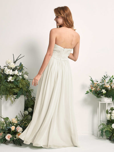 Carlyna Elma A-Line Ivory Bridesmaid Dress Maxi Sleeveless Sweetheart Dress Back View #color_ivory