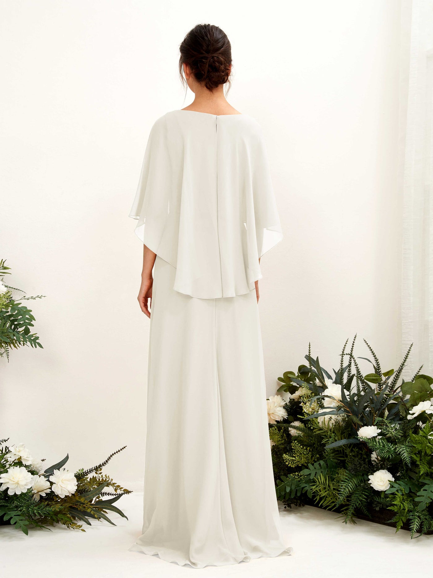 A-line Bateau Sleeveless Chiffon Bridesmaid Dress - Ivory (81222026)#color_ivory