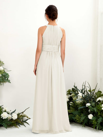 Carlyna Noelle A-Line Ivory Bridesmaid Dress Maxi Sleeveless Round Neck Dress #color_ivory