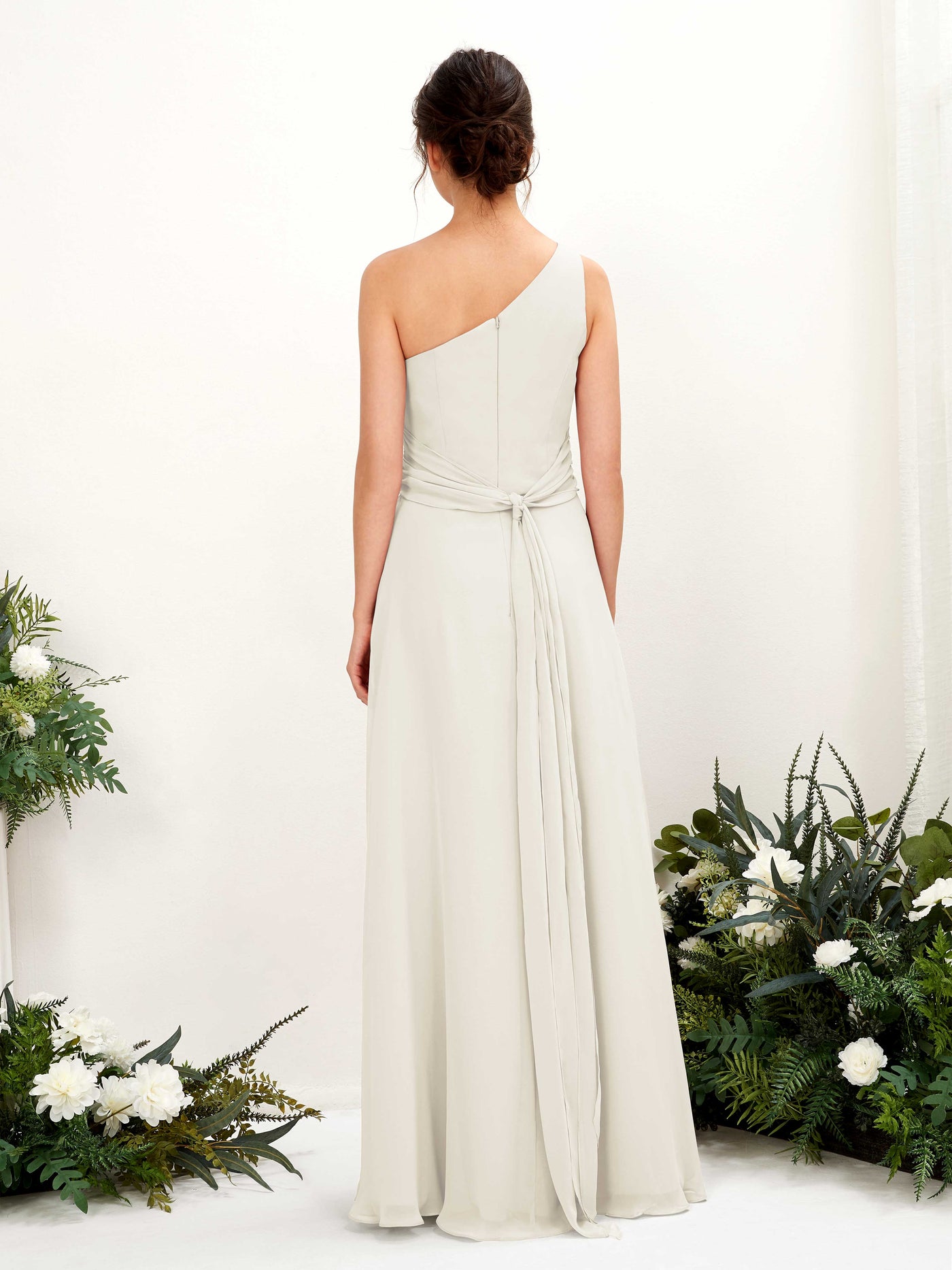 A-line One Shoulder Sleeveless Bridesmaid Dress - Ivory (81224726)#color_ivory