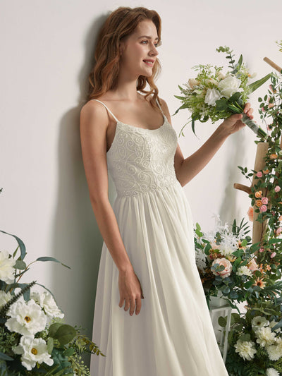 Carlyna Verna A-Line Ivory Beaded Bridesmaid Dress Maxi Sleeveless Sweetheart Dress #color_ivory