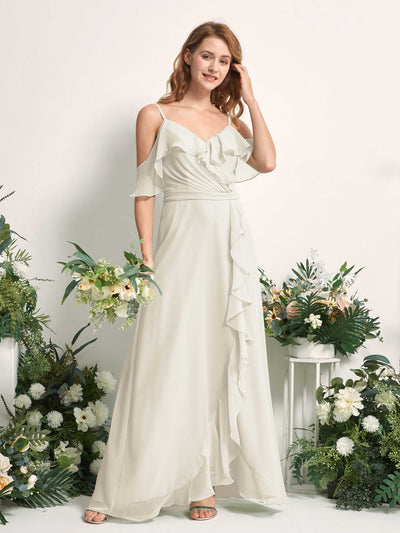 Carlyna Yvette A-Line Ivory Bridesmaid Dress Maxi Sleeveless V-Neck Dress #color_ivory