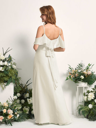 Carlyna Yvette A-Line Ivory Bridesmaid Dress Maxi Sleeveless V-Neck Dress #color_ivory