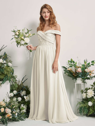 Carlyna Leona A-Line Ivory Embroidered Bridesmaid Dress Maxi Sleeveless Sweetheart Dress #color_ivory