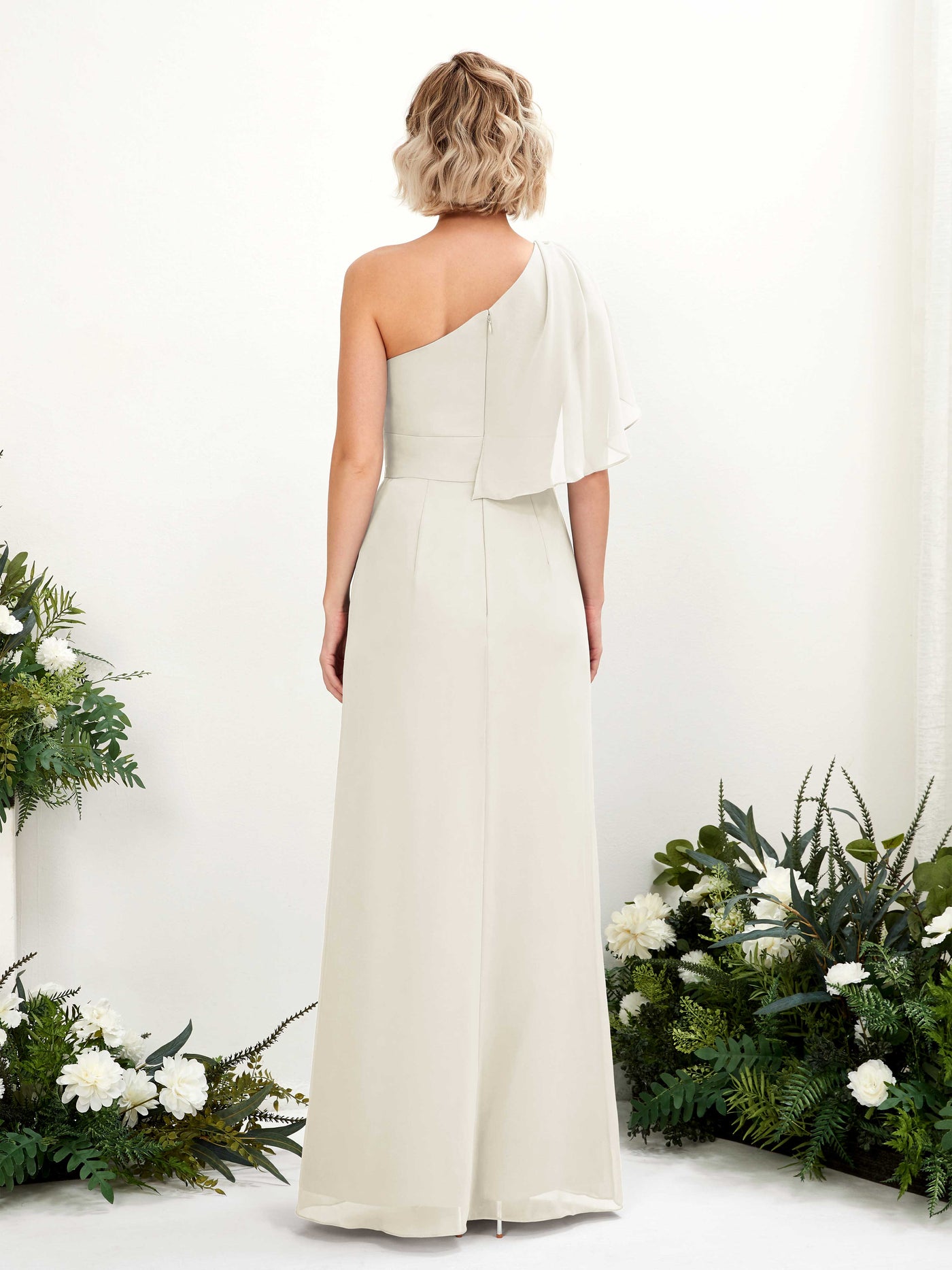 Ball Gown Sleeveless Chiffon Bridesmaid Dress - Ivory (81223726)#color_ivory