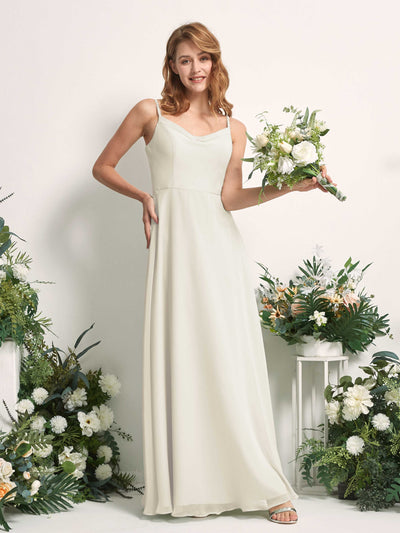Carlyna Hannah A-Line Ivory Bridesmaid Dress Maxi Sleeveless Sweetheart Dress Front View #color_ivory
