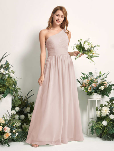 Carlyna Pandora A-Line Biscotti Bridesmaid Dress Maxi Sleeveless One Shoulder Dress #color_biscotti