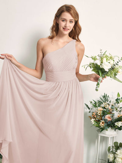 Carlyna Pandora A-Line Biscotti Bridesmaid Dress Maxi Sleeveless One Shoulder Dress #color_biscotti