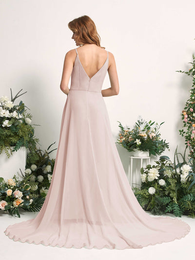 Carlyna Marcia A-Line Biscotti Bridesmaid Dress Maxi Sleeveless V-Neck Dress #color_biscotti