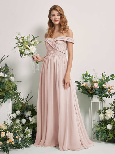 Carlyna Leona A-Line Biscotti Embroidered Bridesmaid Dress Maxi Sleeveless Sweetheart Dress #color_biscotti