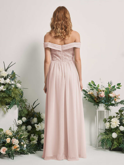 Carlyna Leona A-Line Biscotti Embroidered Bridesmaid Dress Maxi Sleeveless Sweetheart Dress #color_biscotti