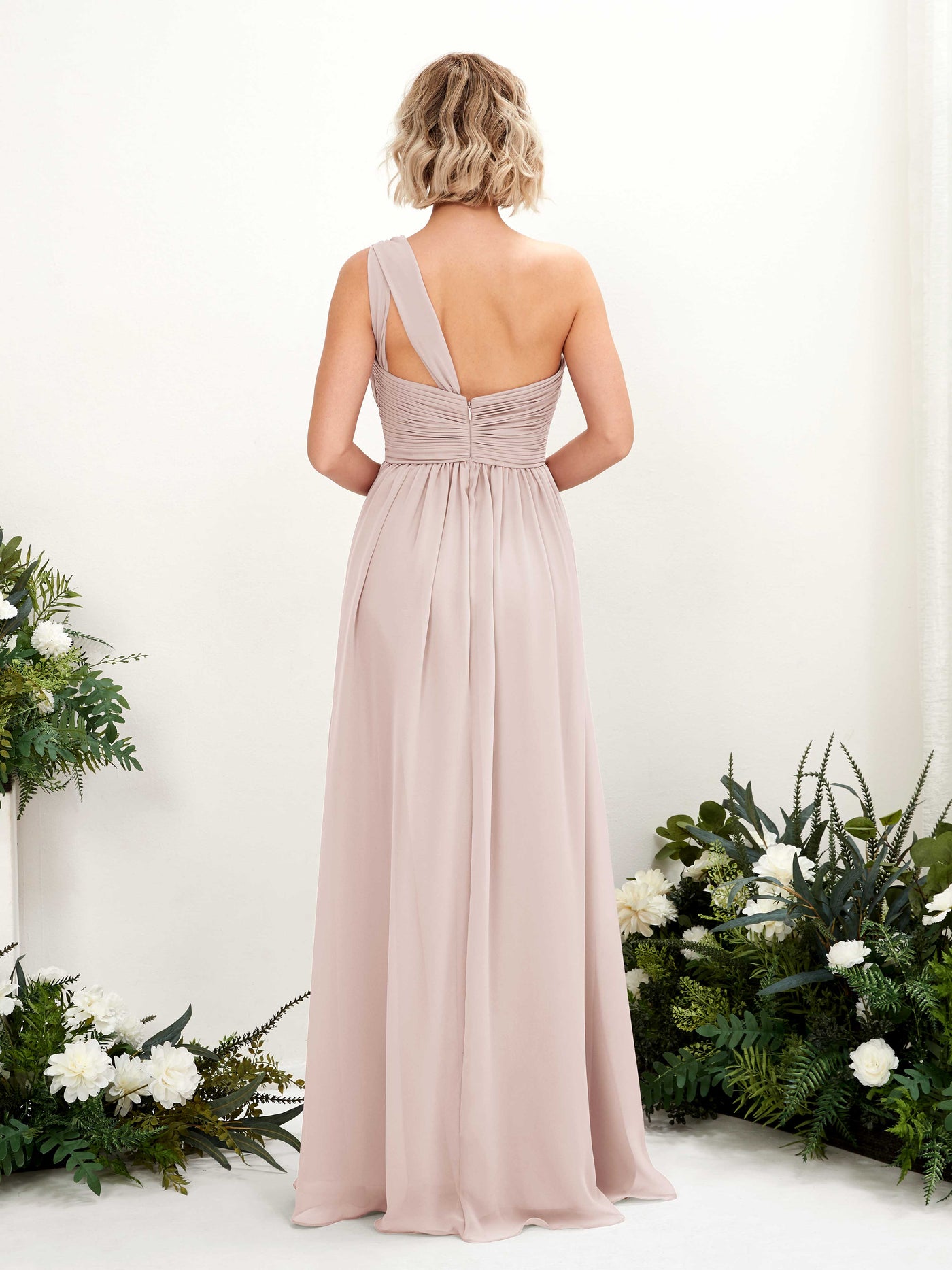 One Shoulder Sleeveless Chiffon Bridesmaid Dress - Biscotti (81225035)#color_biscotti