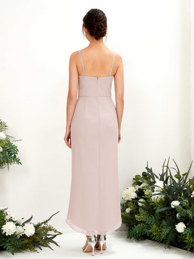 Carlyna Liliane Sheath Biscotti Bridesmaid Dress Midi Sleeveless V-Neck Dress #color_biscotti