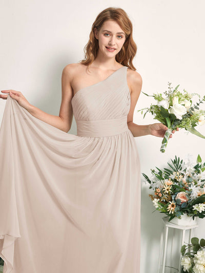 Carlyna Pandora A-Line Champagne Bridesmaid Dress Maxi Sleeveless One Shoulder Dress #color_champagne