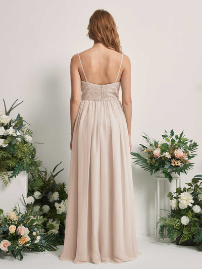 Carlyna Verna A-Line Champagne Beaded Bridesmaid Dress Maxi Sleeveless Sweetheart Dress #color_champagne