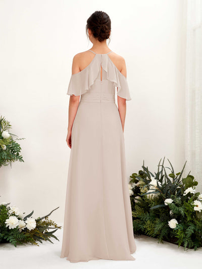 Carlyna Orlane A-Line Champagne Bridesmaid Dress Maxi Sleeveless V-Neck Dress #color_champagne