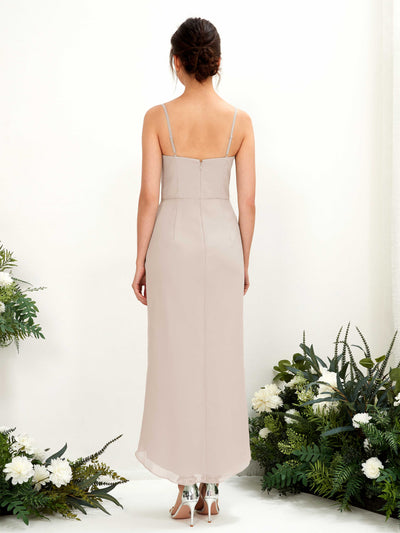 Carlyna Liliane Sheath Champagne Bridesmaid Dress Midi Sleeveless V-Neck Dress #color_champagne