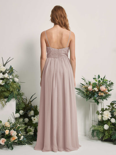 Carlyna Verna A-Line Taupe Beaded Bridesmaid Dress Maxi Sleeveless Sweetheart Dress #color_taupe