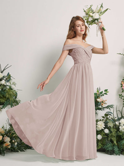 Carlyna Leona A-Line Taupe Embroidered Bridesmaid Dress Maxi Sleeveless Sweetheart Dress #color_taupe