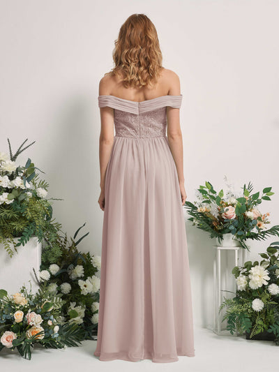 Carlyna Leona A-Line Taupe Embroidered Bridesmaid Dress Maxi Sleeveless Sweetheart Dress #color_taupe
