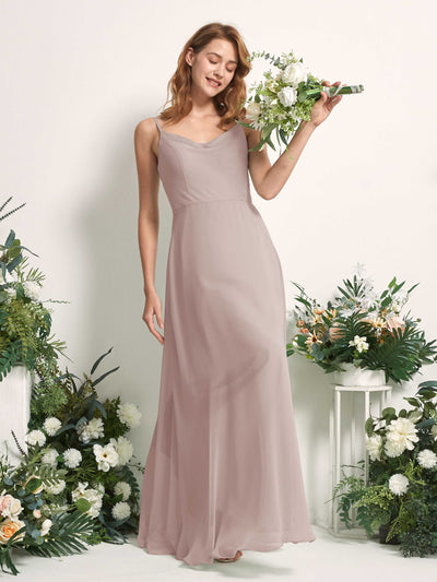 Carlyna Hannah A-Line Taupe Bridesmaid Dress Maxi Sleeveless Sweetheart Dress Side View 2 #color_taupe