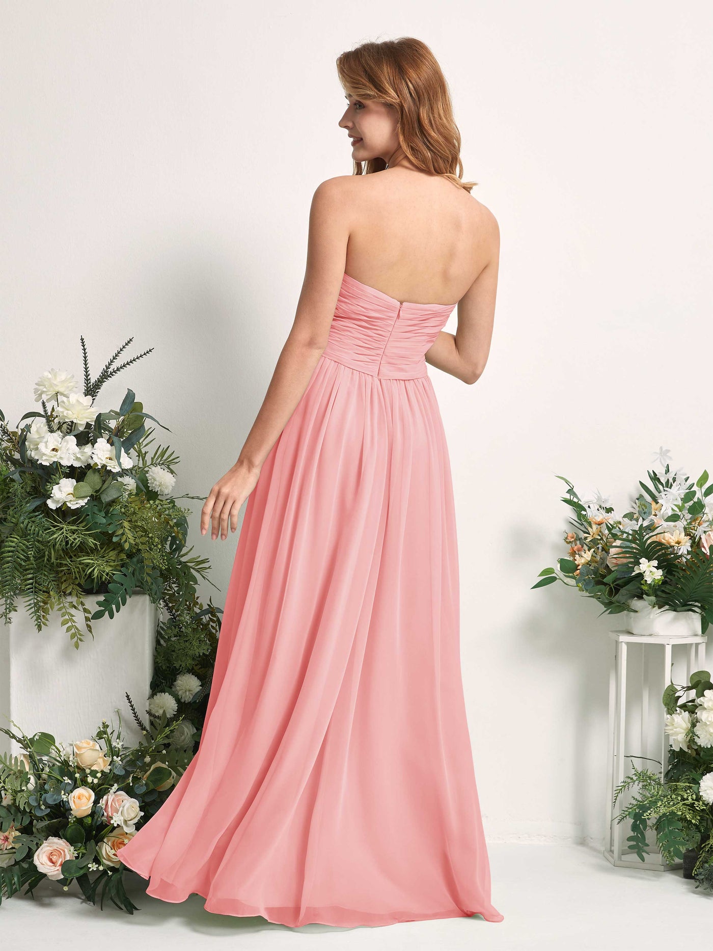 Bridesmaid Dress A-line Chiffon Sweetheart Full Length Sleeveless Wedding Party Dress - Ballet Pink (81226940)#color_ballet-pink