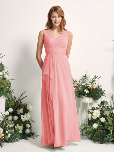 Carlyna Mollie A-Line Ballet Pink Bridesmaid Dress Maxi Sleeveless V-Neck Dress #color_ballet-pink