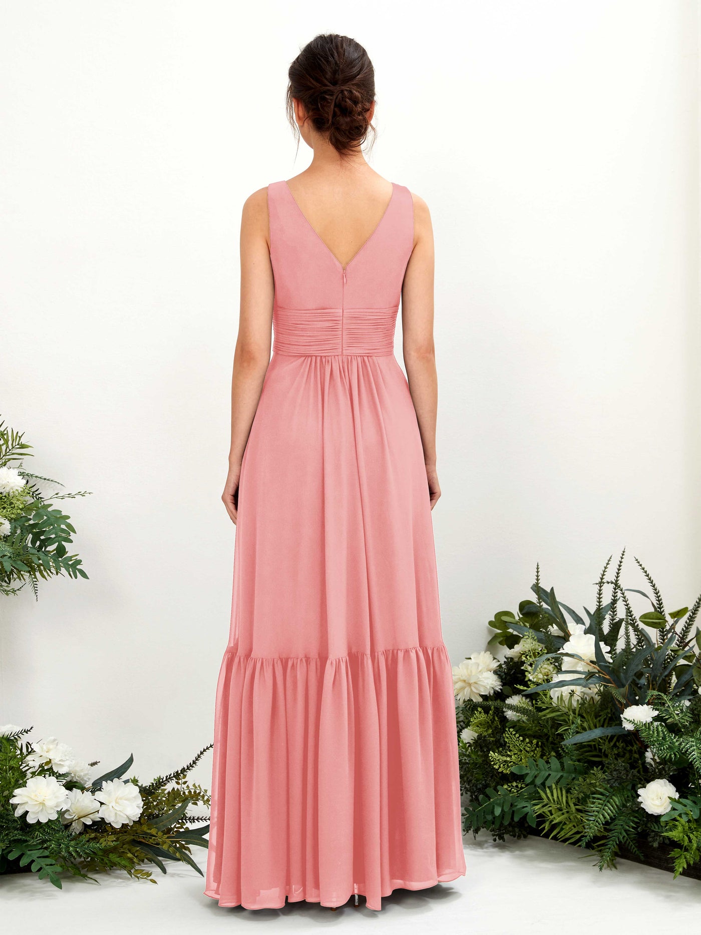 A-line Maternity Straps Sleeveless Chiffon Bridesmaid Dress - Ballet Pink (80223740)#color_ballet-pink