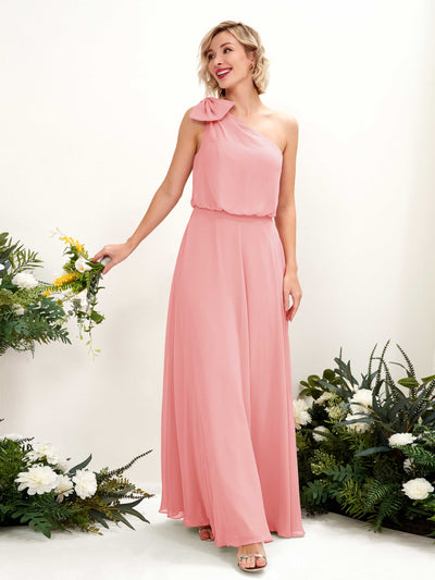 Carlyna Laurel A-Line Ballet Pink Bridesmaid Dress Maxi Sleeveless One Shoulder Dress #color_ballet-pink