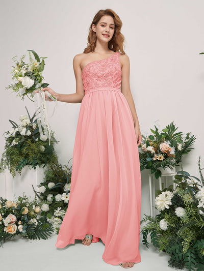 Carlyna Bonita A-Line Ballet Pink Embroidered Bridesmaid Dress Maxi Sleeveless One Shoulder Dress Side View 2 #color_ballet-pink