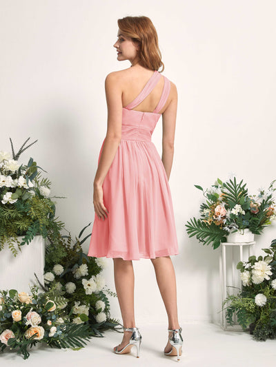 Carlyna Echo A-Line Ballet Pink Bridesmaid Dress Knee-Length Sleeveless One Shoulder Dress Back View #color_ballet-pink