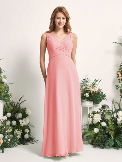 Carlyna June A-Line Ballet Pink Bridesmaid Dress Maxi Sleeveless V-Neck Dress #color_ballet-pink