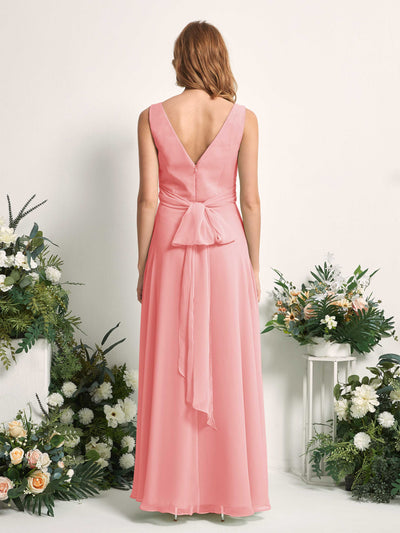 Carlyna June A-Line Ballet Pink Bridesmaid Dress Maxi Sleeveless V-Neck Dress #color_ballet-pink