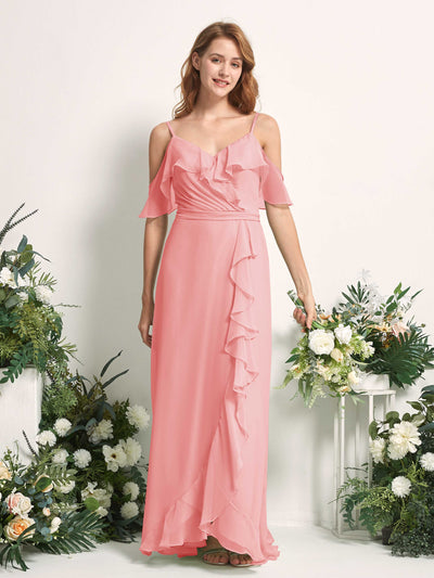 Carlyna Yvette A-Line Ballet Pink Bridesmaid Dress Maxi Sleeveless V-Neck Dress #color_ballet-pink