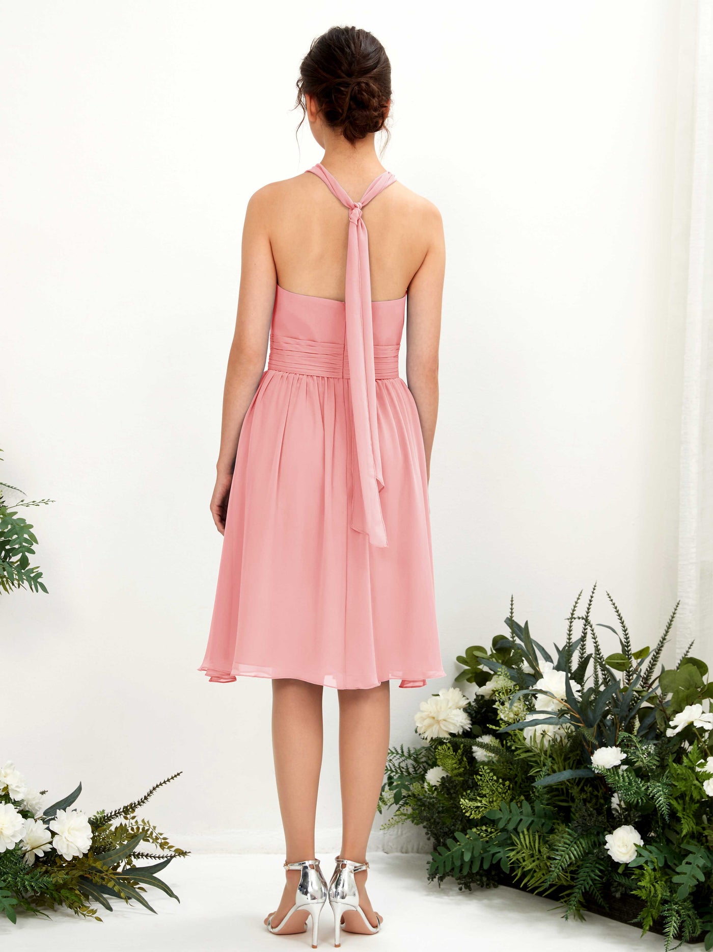 Halter Strapless Chiffon Bridesmaid Dress - Ballet Pink (81222640)#color_ballet-pink
