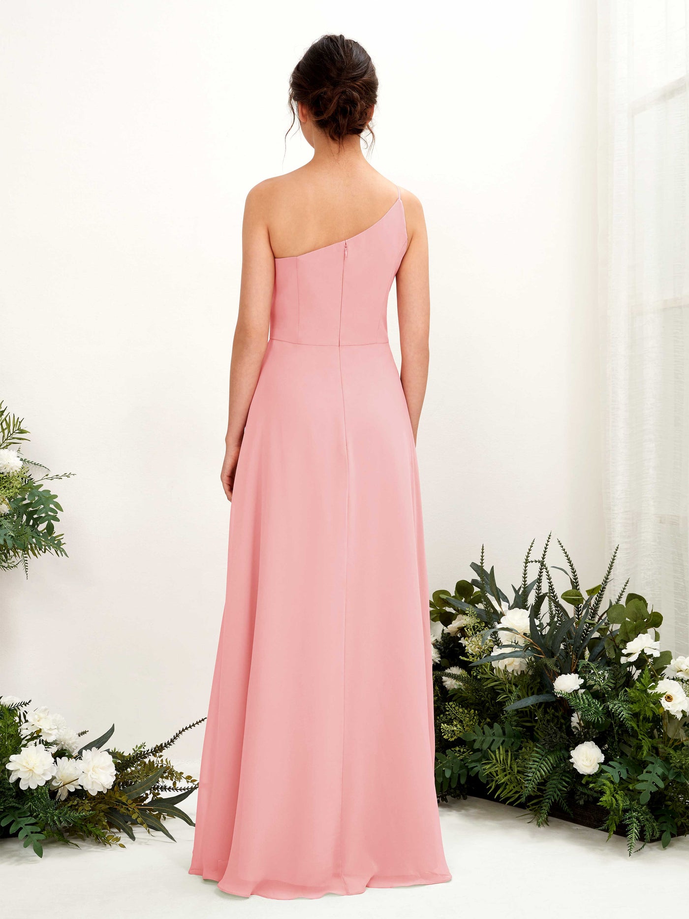 One Shoulder Sleeveless Chiffon Bridesmaid Dress - Ballet Pink (81225740)#color_ballet-pink