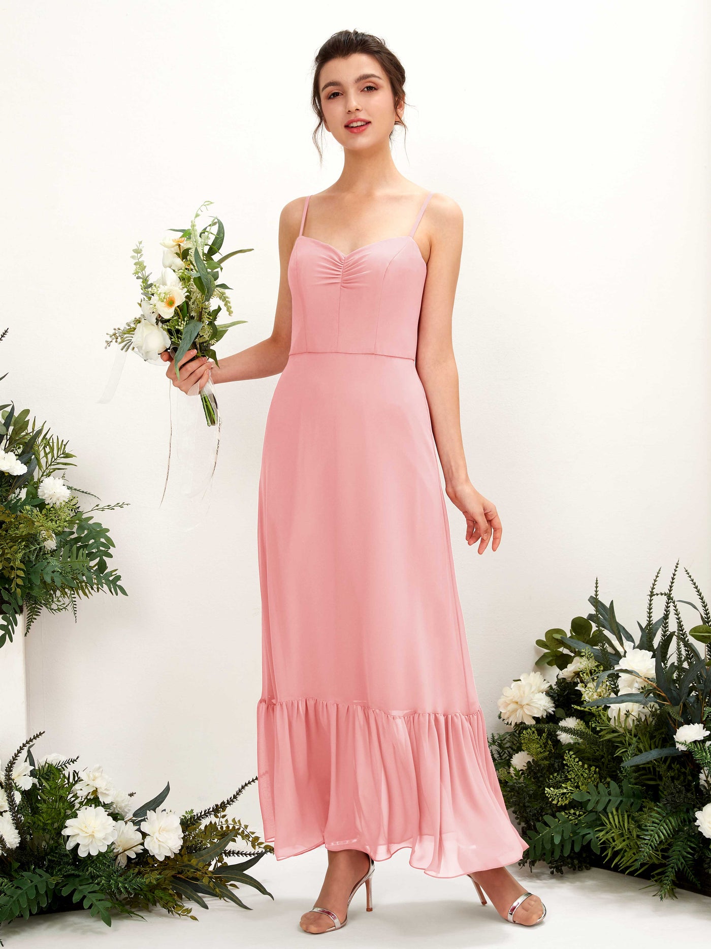 Spaghetti-straps Sweetheart Sleeveless Chiffon Bridesmaid Dress - Ballet Pink (81223040)#color_ballet-pink