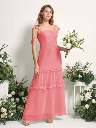 Carlyna Kaiya A-Line Coral Pink Bridesmaid Dress Maxi Sleeveless Straight Dress #color_coral-pink