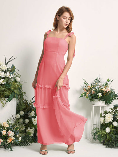 Carlyna Kaiya A-Line Coral Pink Bridesmaid Dress Maxi Sleeveless Straight Dress #color_coral-pink