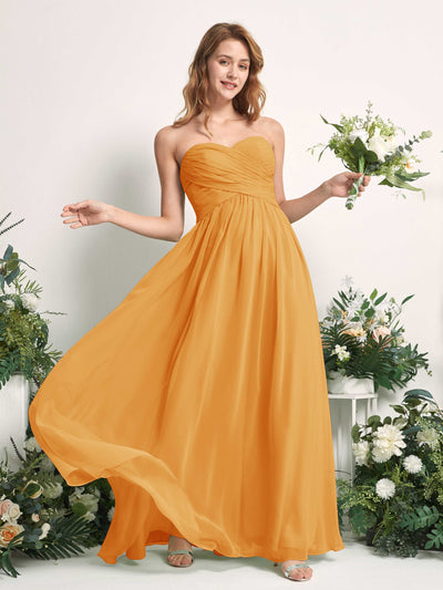 Carlyna Elma A-Line Mango Bridesmaid Dress Maxi Sleeveless Sweetheart Dress Side View 2 #color_mango