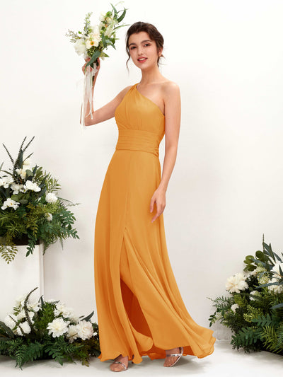 Carlyna Trita Sheath Mango Bridesmaid Dress Maxi Sleeveless One Shoulder Dress #color_mango
