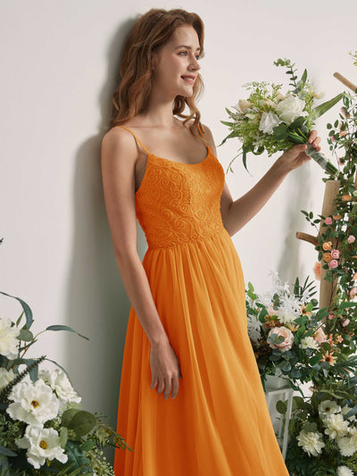 Carlyna Verna A-Line Mango Beaded Bridesmaid Dress Maxi Sleeveless Sweetheart Dress #color_mango