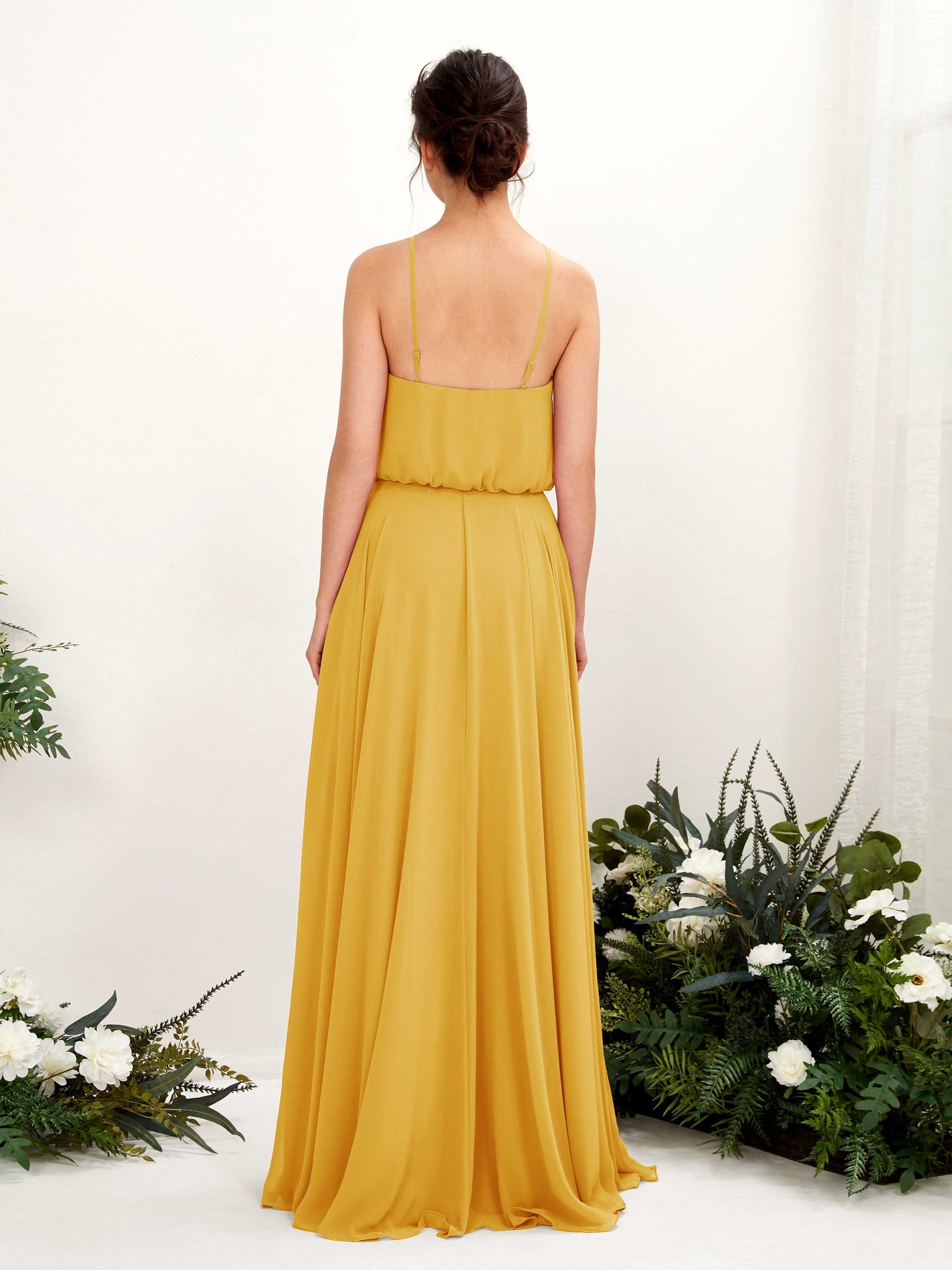Bohemian Halter Spaghetti-straps Bridesmaid Dress - Mustard Yellow (81223433)#color_mustard-yellow
