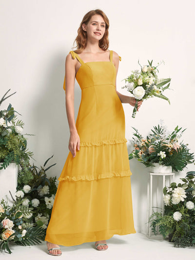 Carlyna Kaiya A-Line Mustard Yellow Bridesmaid Dress Maxi Sleeveless Straight Dress #color_mustard-yellow