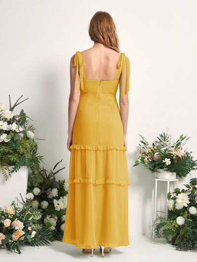 Carlyna Kaiya A-Line Mustard Yellow Bridesmaid Dress Maxi Sleeveless Straight Dress #color_mustard-yellow