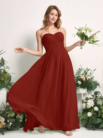 Carlyna Elma A-Line Rust Bridesmaid Dress Maxi Sleeveless Sweetheart Dress Side View 2 #color_rust
