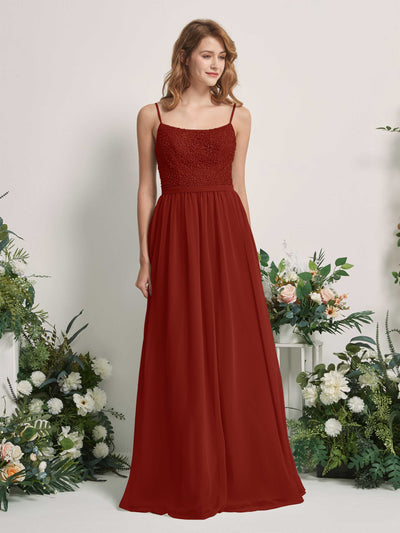 Carlyna Ursula A-Line Rust Beaded Bridesmaid Dress Maxi Sleeveless Sweetheart Dress #color_rust